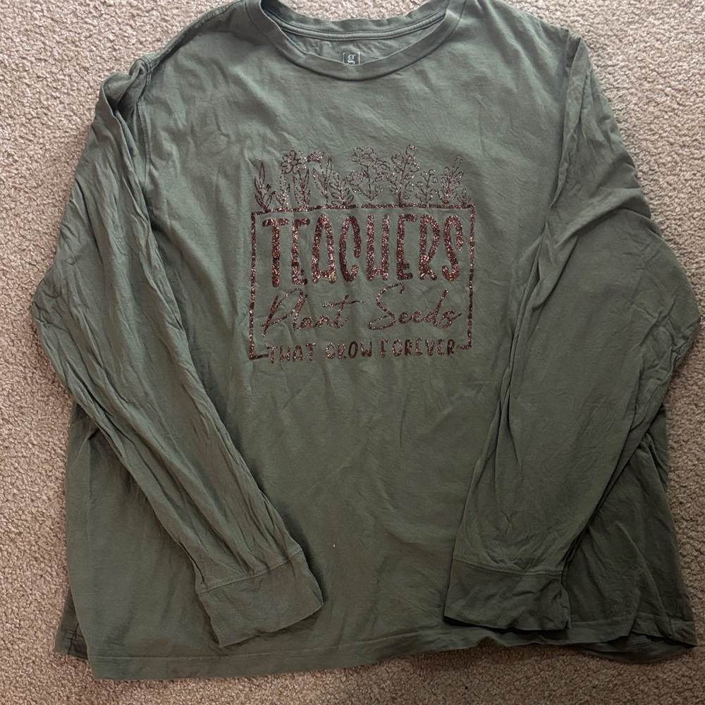 Green Long Sleeve Teacher Shirt